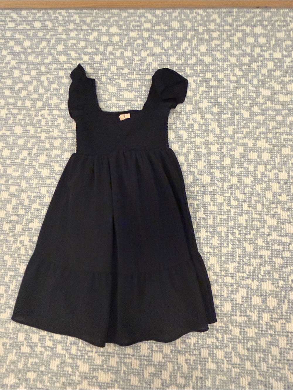 Kids Black Flutter Sleeve Dress